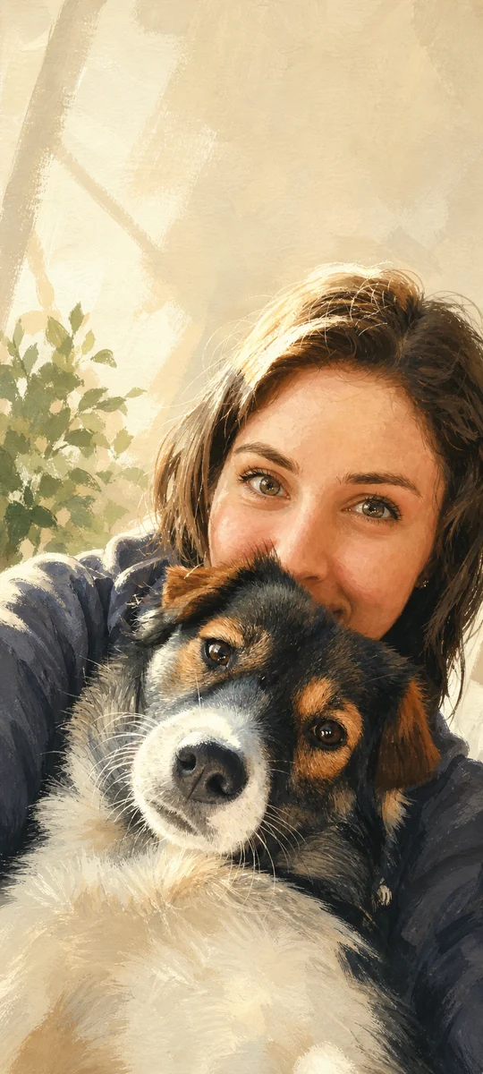 Gemaltes Selfie von Joelle und Mila