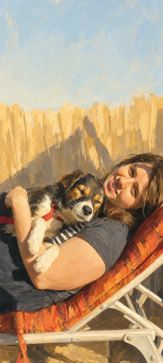 Sommerliches Wallpaper von Joelle und Mila auf der Sonnenliege